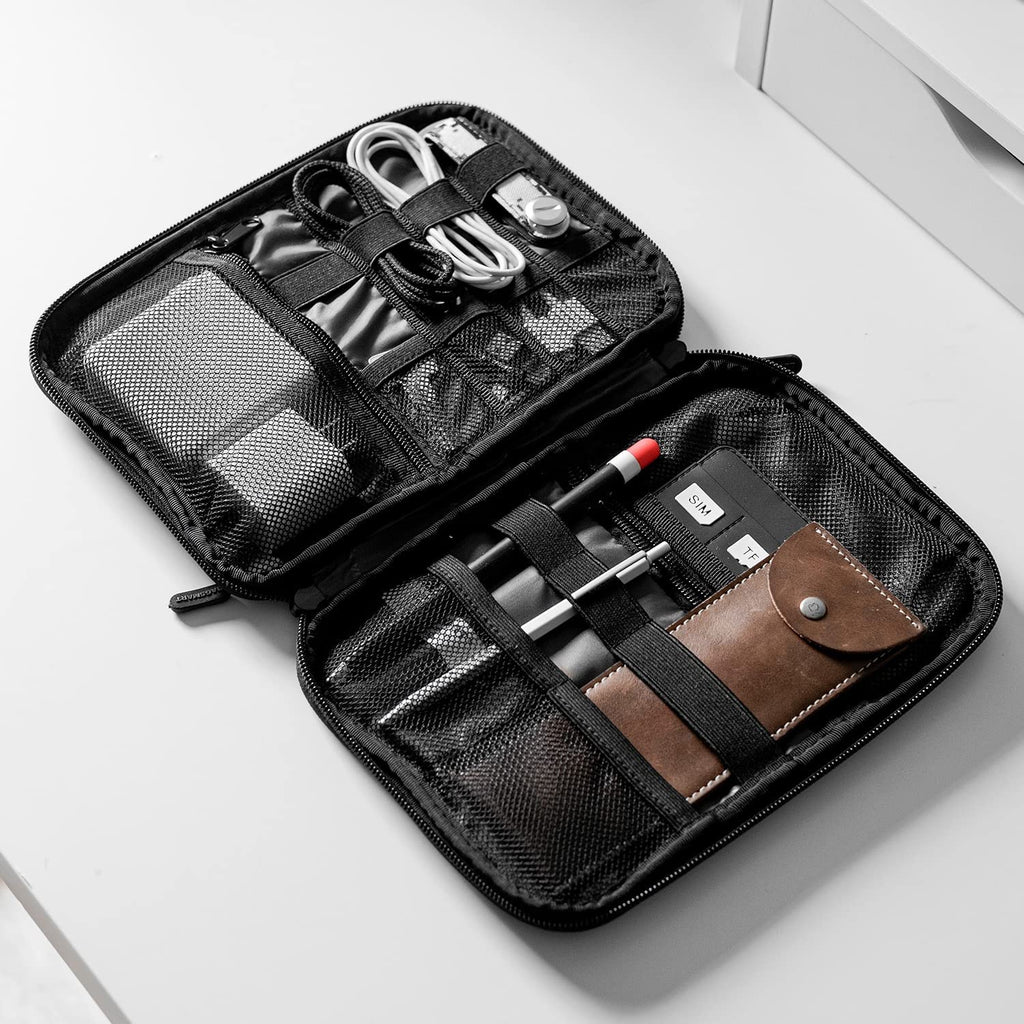 Large Electronic Organizer Travel Case for Tech Accessories, Black