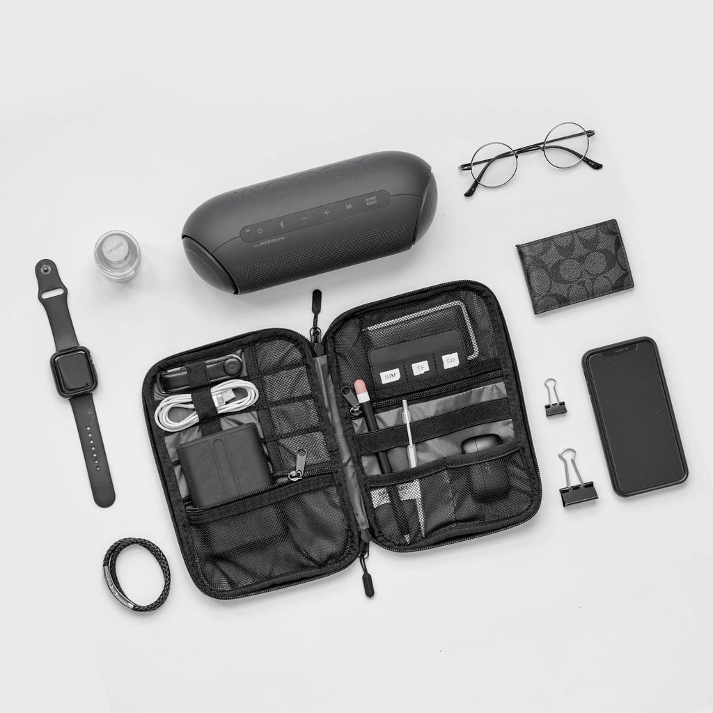 Large Electronic Organizer Travel Case for Tech Accessories, Black